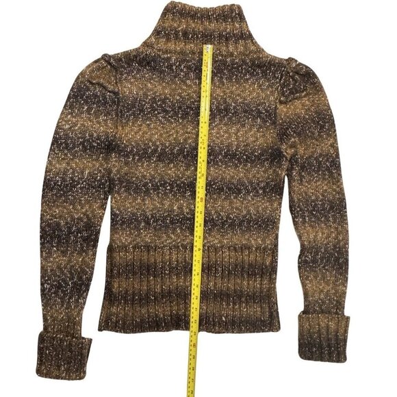 ADRIENNE VITTADINI Wool Blend Cardigan Zip‎ Up Sweater Medium Brown Multicolor - Picture 15 of 16